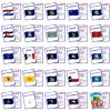 50PCS American State Flag Cognitive Cards for Kids,America State Flag Identification Flash Cards, Portable Waterproof US State Flag Learning Flashcards view 3
