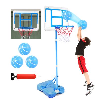 Shylizard Kids Toy Gift for 3 4 5 6 7 8 Years Old, Kids Basketball Hoop Adjustable Height 3.5FT-6.2FT, Mini Basketball Hoop for Boys Girls, Basketball Goal Toys Outdoor Indoor Game Gifts(Blue)