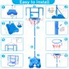 Shylizard Kids Toy Gift for 3 4 5 6 7 8 Years Old, Kids Basketball Hoop Adjustable Height 3.5FT-6.2FT, Mini Basketball Hoop for Boys Girls, Basketball Goal Toys Outdoor Indoor Game Gifts(Blue) view 3