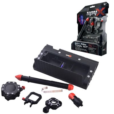 SpyX / Spy Pen Toolkit - Pocket-Sized Gear for Spy Kids. Disappearing Ink Pen, Motion Detector, Flashlight, Telescope, Light Bending Tube. STEM Learning for Young Detective Role Play