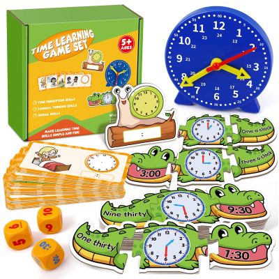 Edulok Toddler Learning Clock, Telling Time Teaching Clock for Kids, Math Manipulatives, Math Puzzle Games, Kindergarten Educational Sensory Toys, Preschool Learning Activities, Homeschool Supplies