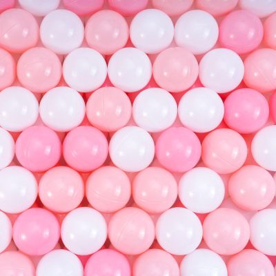 Dekeyoo Ball Pit Balls Pack of 100 - BPA Free, Crush Proof Plastic Balls for Ball Pit, Tent, Playhouse, 2.15 Inch White Light Pink Pink