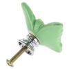 10 Pcs Butterfly Shape Ceramic Door Knobs,Cabinet Wardrobe Cupboard Drawers Pulls Handles for Girls and Baby Children's Furniture(Green) view 2