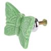 10 Pcs Butterfly Shape Ceramic Door Knobs,Cabinet Wardrobe Cupboard Drawers Pulls Handles for Girls and Baby Children's Furniture(Green) view 3