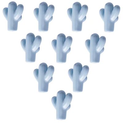 10 Pcs Ceramic Knob Cabinet Handle for Kid's Room Bedroom Door Drawer,Cupboard Wardrobe Dresser Decorative Knobs Nursery Furniture Handle(Blue)