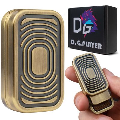 D.G.PLAYER Triple Fidget Slider, Magnetic Metal Fidget Toys Adults Anxiety EDC Cool Gadgets Sensory Toys for Relieve Stress, Tension, Anxiety Valentines Day Gifts for Kids (Gold)