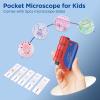 60x-120x Mini Pocket Microscope for Kids Adults, Portable Handheld Microscope with Microscope Slides, Miniscope Portable Microscope for Kids Little Scientist Students School Minilabsters Education view 3