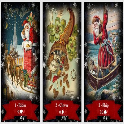 Christmas Lenormand Oracle Cards Deck. Vintage Christmas Madame Lenormand Divination Cards