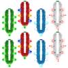 8PCS Light up Christmas Necklace, LED Christmas Accessories with 7 Bulbs, 3 Modes Xmas Color Stripes Necklace, Snowflakes Bell Tree Candy Cane, Festive Decor for Ugly Sweater New Year Party Supplies view 1