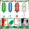 8PCS Light up Christmas Necklace, LED Christmas Accessories with 7 Bulbs, 3 Modes Xmas Color Stripes Necklace, Snowflakes Bell Tree Candy Cane, Festive Decor for Ugly Sweater New Year Party Supplies view 2
