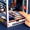 Book Nook Kit DIY Decorative Bookend Stand 3D Wooden Puzzle for Adults Gift Creativity Kit with LED Light Miniature Dollhouse Booknook (Alien Hub) view 4