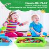 Sensory Bin Sand Tray with Lid for Toddlers 2 Pcs 15in Portable Sandbox Toy Large Plastic Tray for Kids 3 4 5 6 Fill with Sand, Water, Beads, and More (Green+Blue) view 4