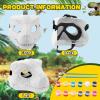 Seenelling 2 Pcs DIY White Hard Plastic Dino Mask Moving Jaw Kit with Paint, Dinosaur Mask, T-rex, Jurassic for Kids view 2