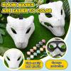 Seenelling 2 Pcs DIY White Hard Plastic Dino Mask Moving Jaw Kit with Paint, Dinosaur Mask, T-rex, Jurassic for Kids view 3
