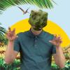 Seenelling 2 Pcs DIY White Hard Plastic Dino Mask Moving Jaw Kit with Paint, Dinosaur Mask, T-rex, Jurassic for Kids view 4