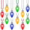 12PCS Christmas Necklace Light Up, 3 Modes Bead Chain Christmas Accessories, 4 Colors Bulk Bead Necklace, Xmas Party Favors for Ugly Sweater Parties Holiday Celebrations, Festive Gift Supplies view 1