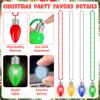 12PCS Christmas Necklace Light Up, 3 Modes Bead Chain Christmas Accessories, 4 Colors Bulk Bead Necklace, Xmas Party Favors for Ugly Sweater Parties Holiday Celebrations, Festive Gift Supplies view 3