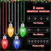 12PCS Christmas Necklace Light Up, 3 Modes Bead Chain Christmas Accessories, 4 Colors Bulk Bead Necklace, Xmas Party Favors for Ugly Sweater Parties Holiday Celebrations, Festive Gift Supplies view 4