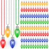 100PCS Christmas Light Necklace Light Up, 3 Light Modes Colorful Bulbs Glow Bead Chain, Festive Xmas Accessories Christmas Light Necklaces, Ugly Sweater Holiday Party Supplies Xmas Theme Decor view 1