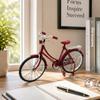 JIALINXIA 7.1 Inch Long Miniature Alloy Bicycle Model, Metal Bike Decor for Bookshelf, Desk, Home Office, Coffee Bar and Collectors Red view 4