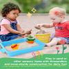 AtMini Sensory Bin Sand Tray with Lid for Toddlers 2 Pcs 15in Portable Sandbox Toy Large Plastic Tray for Kids 3 4 5 6 Fill with Sand, Water, Beads, and More (2 Blue) view 2