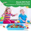 AtMini Sensory Bin Sand Tray with Lid for Toddlers 2 Pcs 15in Portable Sandbox Toy Large Plastic Tray for Kids 3 4 5 6 Fill with Sand, Water, Beads, and More (2 Blue) view 4