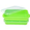 AtMini Sensory Bin Sand Tray with Lid for Toddlers 2 Pcs 15in Portable Sandbox Toy Large Plastic Tray for Kids 3 4 5 6 Fill with Sand, Water, Beads, and More (2 Green) view 1