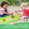 AtMini Sensory Bin Sand Tray with Lid for Toddlers 2 Pcs 15in Portable Sandbox Toy Large Plastic Tray for Kids 3 4 5 6 Fill with Sand, Water, Beads, and More (2 Green) view 2