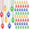 48PCS Light Up Christmas Necklaces, 3 Lighting Modes Festive Xmas Accessories, 4 Vibrant Colors Lights Bead Chain, Christmas Party Favors Necklaces for Holiday Celebrations New Year Decorative view 1