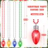 48PCS Light Up Christmas Necklaces, 3 Lighting Modes Festive Xmas Accessories, 4 Vibrant Colors Lights Bead Chain, Christmas Party Favors Necklaces for Holiday Celebrations New Year Decorative view 2