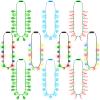 10 PCS Light Up Christmas Necklaces, 3 Modes Twinkle Flash Steady Colorful Christmas Accessories with 6 LED Bulbs, 6 Styles Xmas Party Favors for Snowflake Bell Cane Tree Holiday Party Decorations Supplies view 1