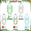 10 PCS Light Up Christmas Necklaces, 3 Modes Twinkle Flash Steady Colorful Christmas Accessories with 6 LED Bulbs, 6 Styles Xmas Party Favors for Snowflake Bell Cane Tree Holiday Party Decorations Supplies view 2