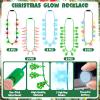10 PCS Light Up Christmas Necklaces, 3 Modes Twinkle Flash Steady Colorful Christmas Accessories with 6 LED Bulbs, 6 Styles Xmas Party Favors for Snowflake Bell Cane Tree Holiday Party Decorations Supplies view 4