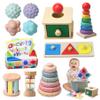 Montessori Toys for Babies 6-12 Months,1 Year Old,8 in 1 Learning Educational Set Wooden Sensory Toys for Baby Toys 12-18 Months (Includes Tissue Box Toy,Rainmaker and More) view 1