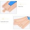 TOYANDONA Wooden Train Track Rail Station Accessory Curved Switch Tracks Toy Train Accessories view 3