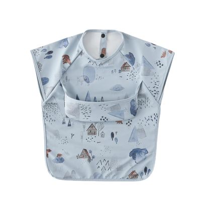 GZMM Waterproof Baby Bibs,Infant Toddler Extra Cover Feeding Bib With Food Catcher,Easy Clean & Washable