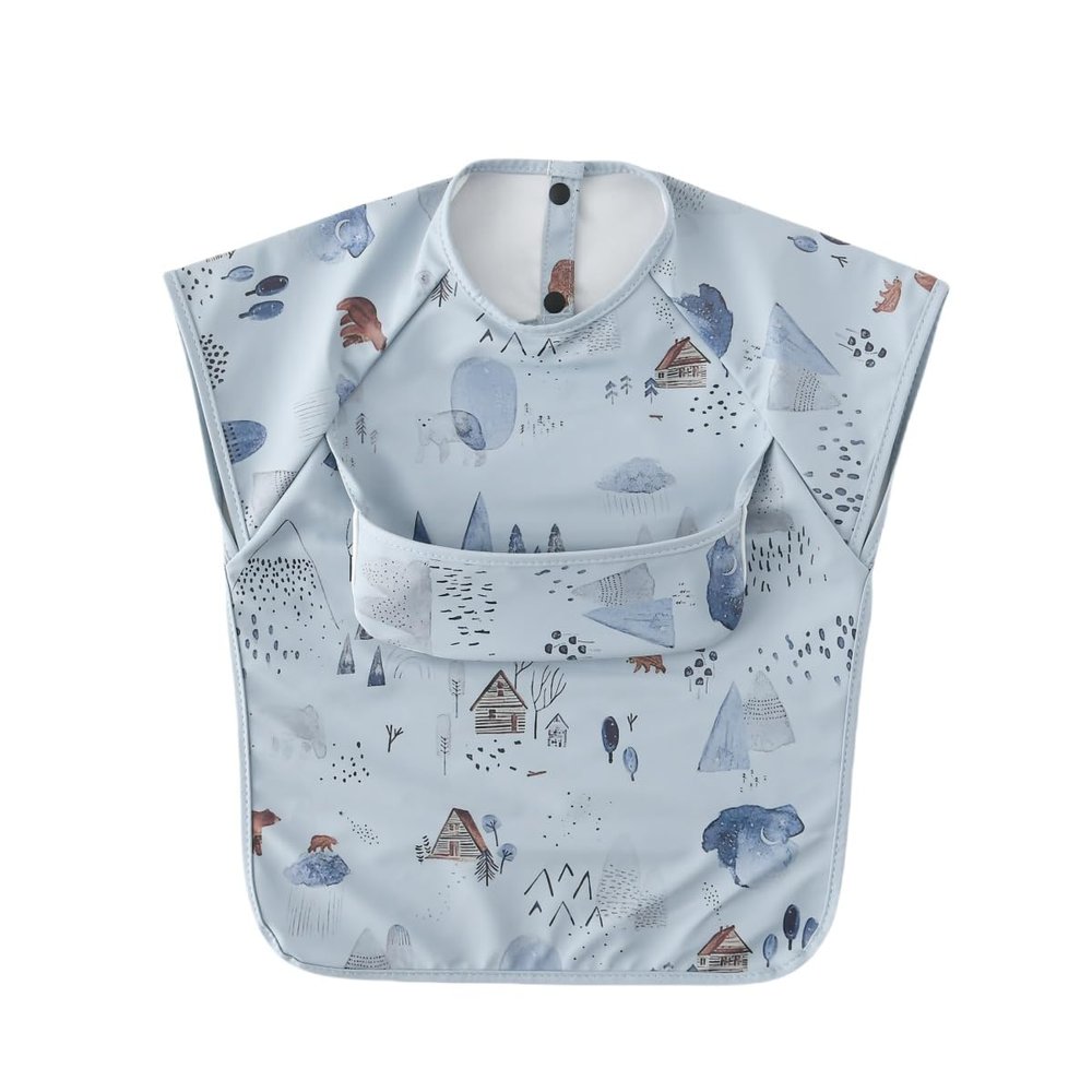 GZMM Waterproof Baby Bibs,Infant Toddler Extra Cover Feeding Bib With Food Catcher,Easy Clean & Washable