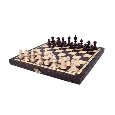 FGDIUCVN Chess Set International Wood Chess Set,Folding Chess Board 14x14Inch Portable Travel Wooden Chess Chess Set