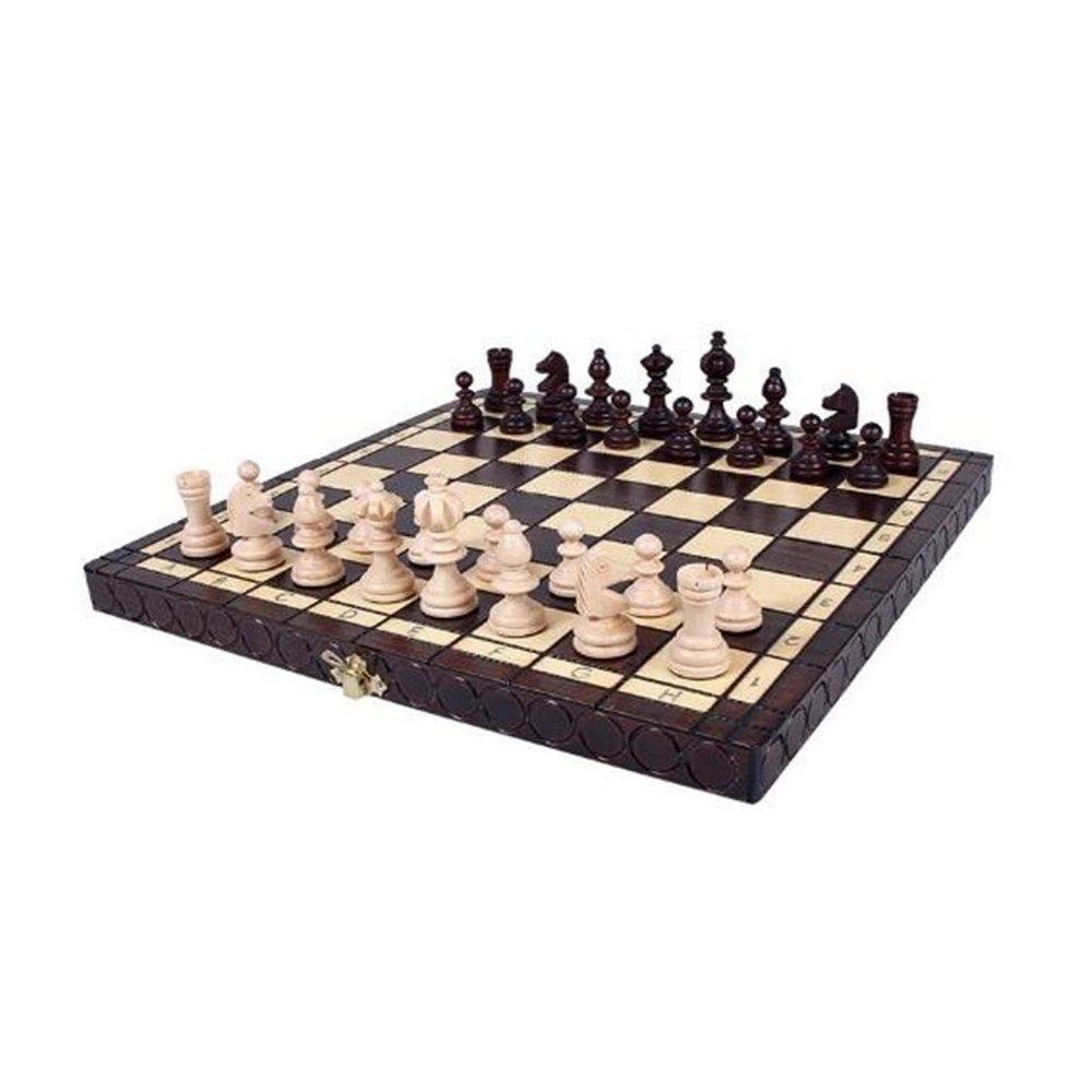 FGDIUCVN Chess Set International Wood Chess Set,Folding Chess Board 14x14Inch Portable Travel Wooden Chess Chess Set