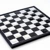 FGDIUCVN Classic Chess Set Chess Set Checkers Portable with Folding Magnetic Board Family Activity Games Entertainment Gifts Black and White Travel International Chess Board Games Set view 3