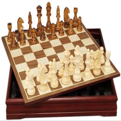 FGDIUCVN Classic Chess Set Wooden Chess Set Checkers Backgammon Travel Wooden Chess Game Wood Chess Pieces Travel International Chess Board Games Set