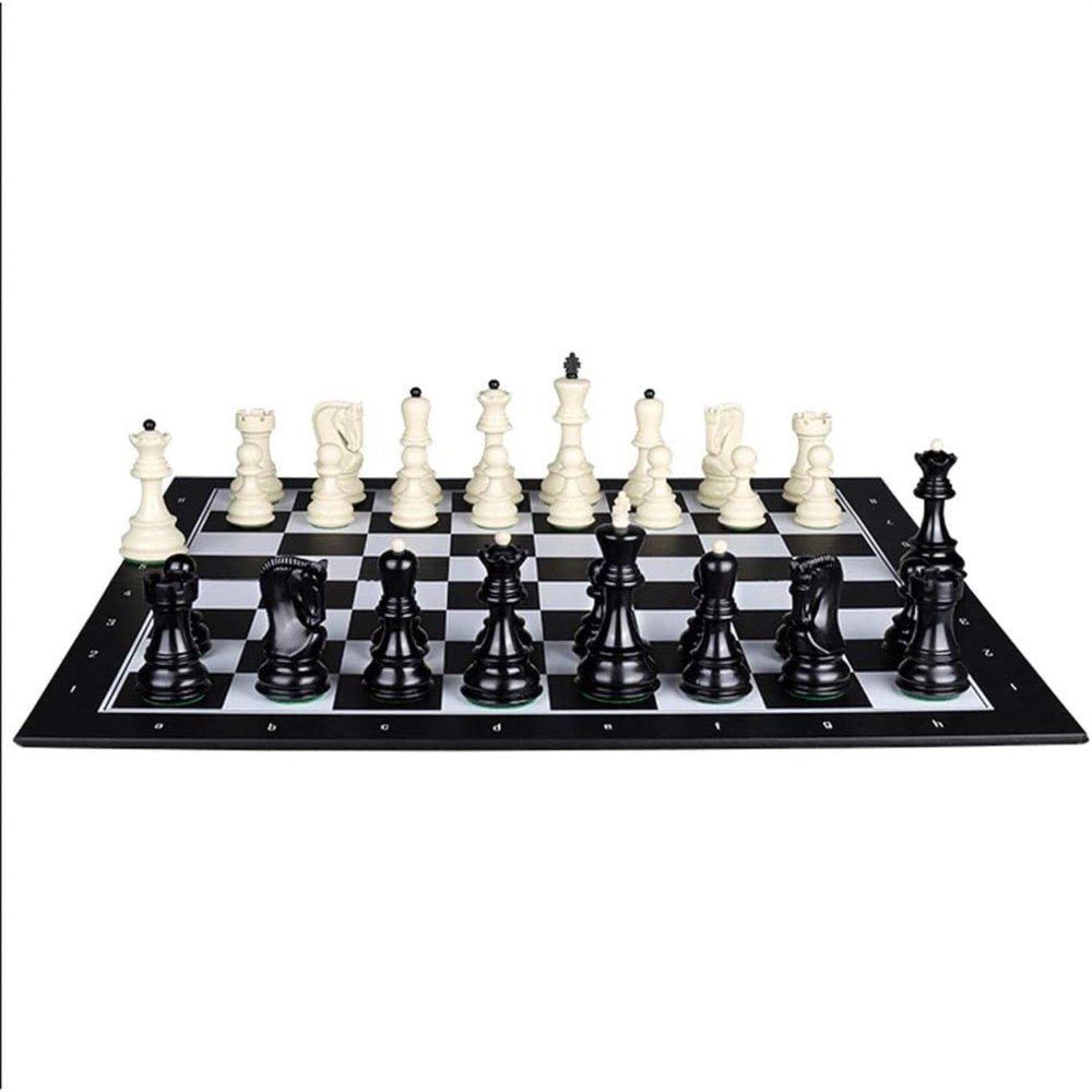 FGDIUCVN Travel Chess Set Chess & Checkers Set,Folding Leather Standard Chess Game Set,Gift for International Chess Lovers/Beginner and Learners for Kids and Adults