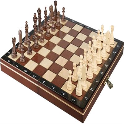 International Chess Magnetic Chess Set Folding Chess Set Professional Portable Travel Chess Board Games with Chess and Storage Slots Chess Gifts