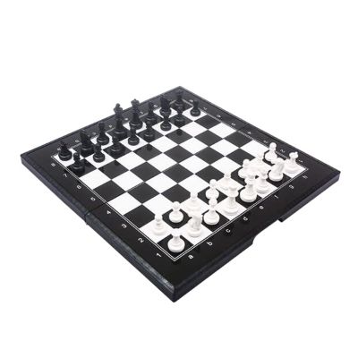 FGDIUCVN Chess Set International 11 Inches Magnetic Travel Chess Set with Folding Chess Board,Chess Checkers Backgammon Set Chess Set Full Size