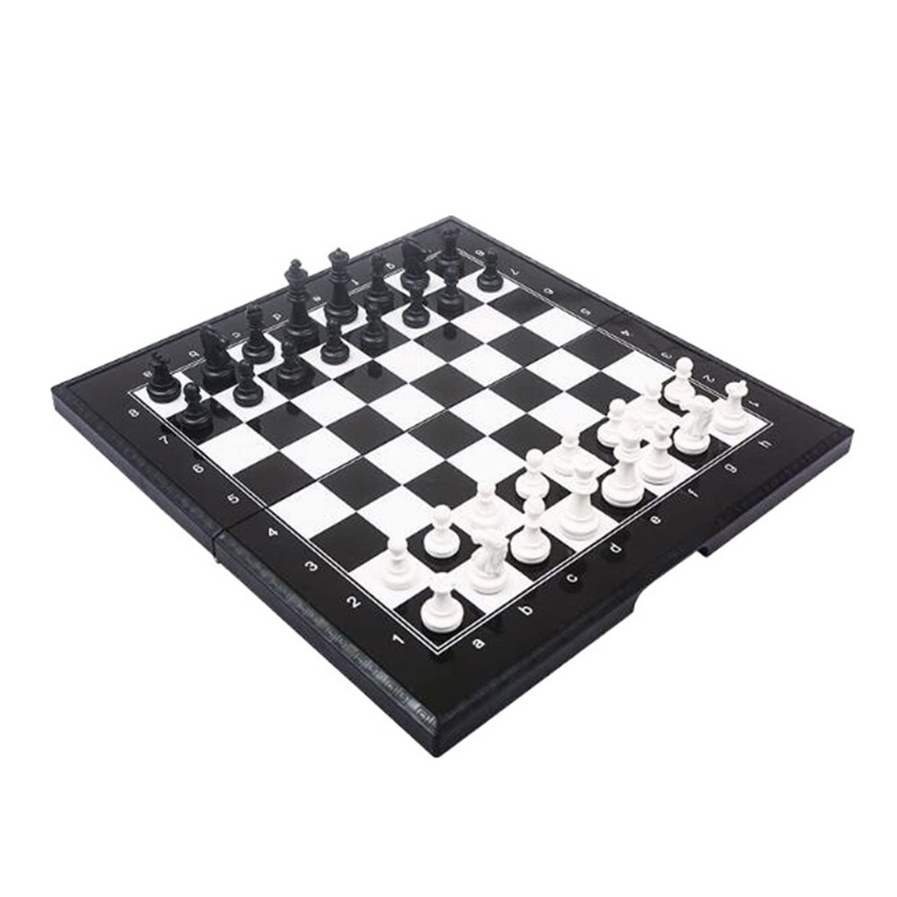 FGDIUCVN Chess Set International 11 Inches Magnetic Travel Chess Set with Folding Chess Board,Chess Checkers Backgammon Set Chess Set Full Size