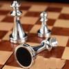 FGDIUCVN Chess Set Gift Folding Wooden Travel International Set with Metal Pieces Chess Set with Storage Slots view 3
