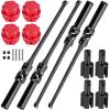 BRCatWPark RC Drive Shaft Axles & Diff Outdrive Upgrades Part for 1/5 KRATON 8S BLX/Outcast 8S BLX,4PCS Front Rear CVD Driveshaft w/Wheel Hex Nuts Hop Ups,Black & Red view 1