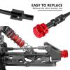 BRCatWPark RC Drive Shaft Axles & Diff Outdrive Upgrades Part for 1/5 KRATON 8S BLX/Outcast 8S BLX,4PCS Front Rear CVD Driveshaft w/Wheel Hex Nuts Hop Ups,Black & Red view 3