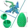 3D Printed Dragon Eggs with Articulated Fly Dragon Inside, Collectible Figurines Fidget Toy for Adults Kids Birthday Easter Christmas White Elephant Gifts for Friends Colleagues(Silk Green, M size) view 4