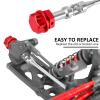BRCatWPark RC Drive Shaft Axles & Driveshaft Dogbone & Diff Outdrive w/Wheel Hex Nuts Upgrades Part for 1/5 KRATON 8S BLX/Outcast 8S BLX,Drive Shaft Axles CVD,Silver & Red view 3